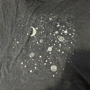 Dark Gray Space Constellation Graphic Tee